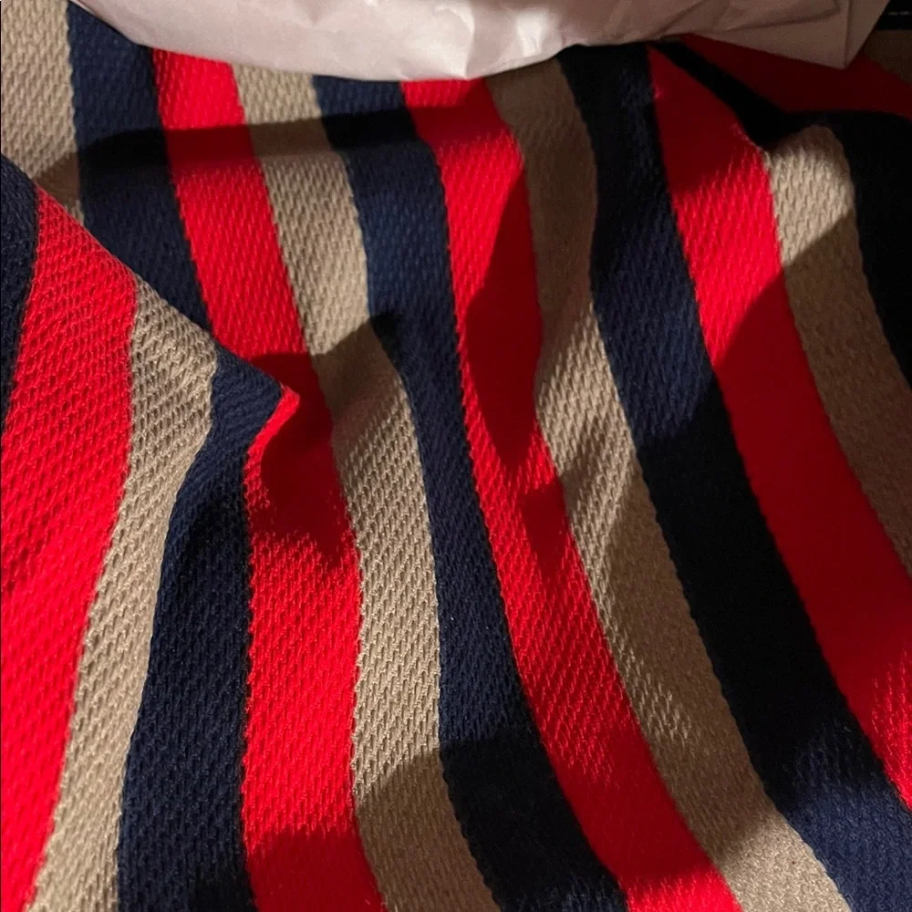 Universal Thread Navy/Red Striped Reversible Canvas Tote/NWT